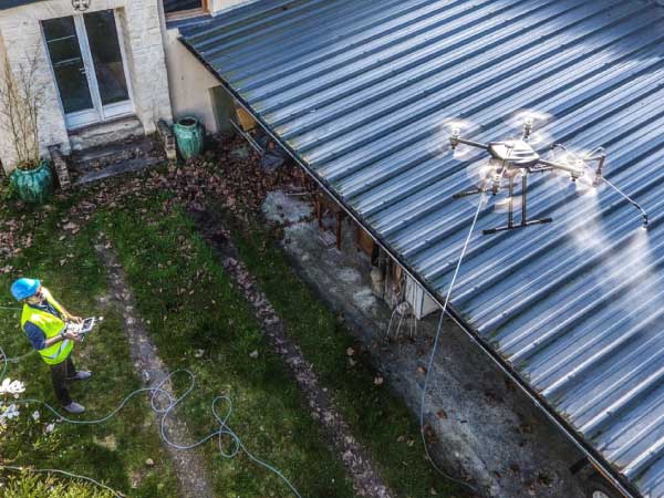 drone powered commercial exterior cleaning