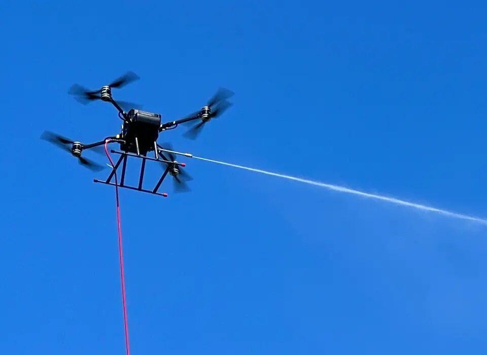 Commercial exterior cleaning with drone